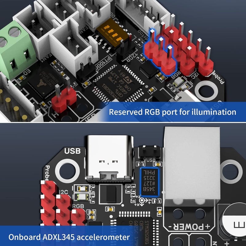 BIQU BIGTREETECH EBB42 CAN Bus with MAX31865 Adapter Board Hot End PCB Board Filament Break Blockage Detection for 42 Stepper Motor Extruder Nozzle Head Tool for Blv Ender 3 for Klipper Support PT1000 - Image 4
